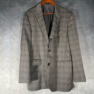 Hugo Boss Tess Beilla The James Check 100% Wool Blazer Jacket Men's Regular 44R